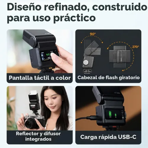 Vista 8 de GODOX iT32 TTL Flash de cámara para Canon con disparador de flash inalámbrico X5C, compatible con 5D Mark IV,5D Mark III,5D Mark II,6D Mark