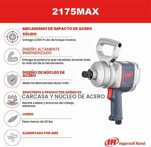 Vista 5 de Ingersoll Rand 2175MAX Llave de impacto neumática de 1