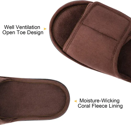 Vista 4 de Cómodas pantuflas de espuma viscoelástica para hombre, transpirables, microgamuza