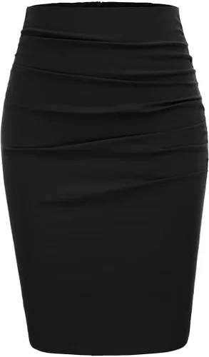 Vista 5 de Grace Karin - Falda para mujer, elegante, drapeada, de longitud hasta la rodilla y ajuste entallado, ropa para negocios