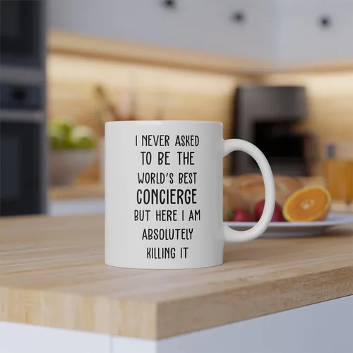 Vista 3 de World's Best Concierge Mug - Divertido regalo de conserjería - Taza de café de conserjería - Cita de conserje - Mejor conserje de todos los tiempos