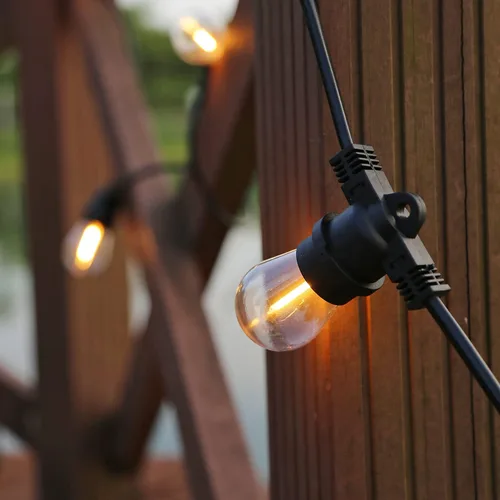 Vista 3 de Guirnalda de luces LED inastillables, impermeables, blanco cálido 2200K, 70LM, base E26, paquete de 15