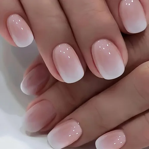 Vista 7 de Uñas postizas a presión con punta francesa verde, uñas postizas cuadradas cortas con diseños de cuentas de flores en 3D, uñas de verano, uñas Verde