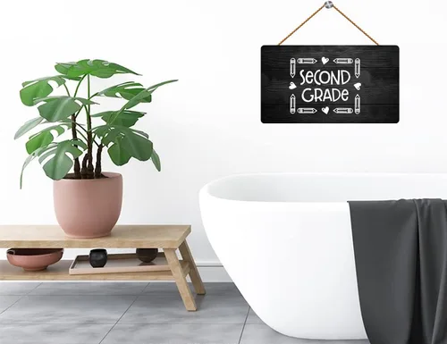 Vista 4 de Letrero de madera para colgar en la pared, diseño de casa de campo, de dos caras, para sala de masaje, silencioso, por favor, masaje, en sesión