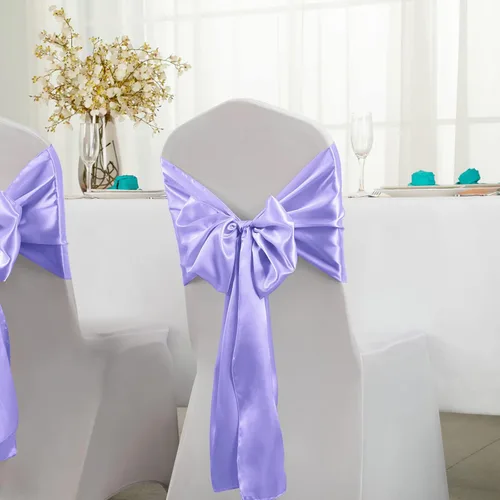Vista 3 de Horbaunal - Juego de 2 caminos de mesa de satén lavanda de 12 x 108 pulgadas, caminos de mesa suaves para bodas, banquetes, fiestas de cumpleaños