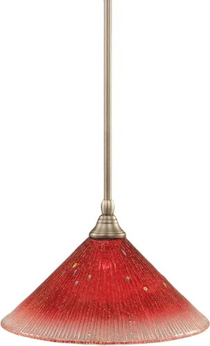 Vista 200 de Toltec Lighting Tallo Colgado Mini colgante, acabado de cobre negro, 3.5" cuadrado humo burbuja vidrio