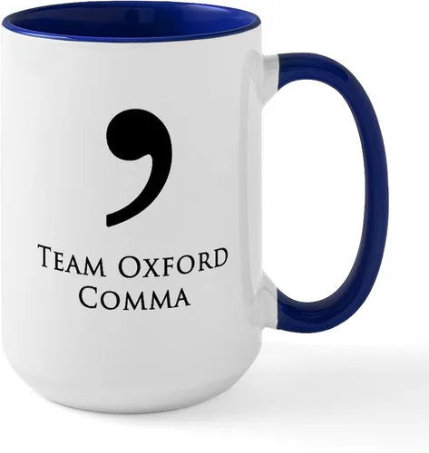Vista 9 de CafePress Team Oxford Comma Mugs Taza de café de cerámica de 15 oz (15.0 fl oz)