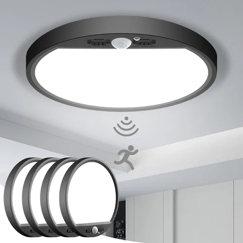 Vista 7 de slochi Paquete de 4 Luces con Sensor de Movimiento para Interiores con Cable, Luces de Armario de 5000K con Sensor de Movimiento, 15W 1500LM Lámpara