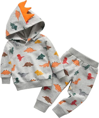 Vista 2 de Conjunto de sudadera con capucha y pantalones, de manga larga, con varios diseños, para bebé o niño