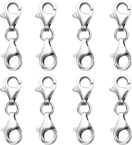 Vista 8 de OHINGLT Extensor de collar con cierre doble de langosta dorado, diseño de doble extremo, cierres y cierres de collar, conector de pulsera adecuado 8
