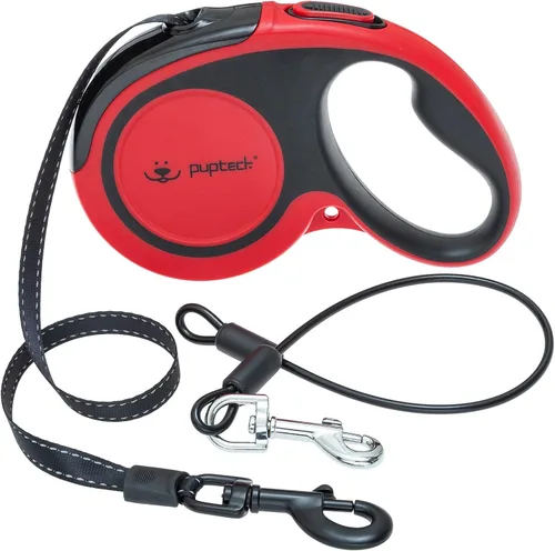 Vista 7 de PUPTECK Correa retráctil para perros con cable a prueba de mordidas para perros pequeños, medianos y grandes, correa resistente para entrenamiento