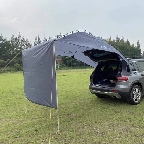 Vista 2 de Manufa Toldo de refugio portátil, para portón trasero, toldo trasero para coche, impermeable, toldo portátil, caravana, caravana, remolque, MPV