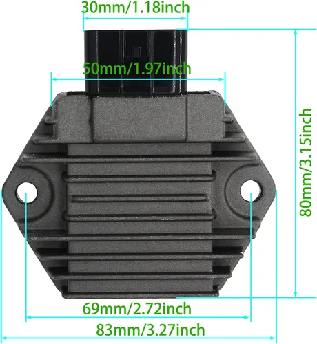 Vista 3 de Regulador de voltaje rectificador, relé solenoide de arranque y bobina de encendido para Honda 350 TRX350FE TRX350FM TRX350TE TRX350TM TRX450