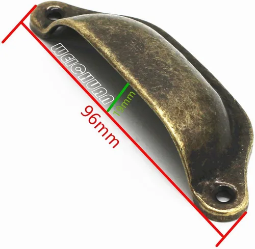 Vista 3 de WEICHUAN 20 tiradores de bronce antiguo para cajones de hierro – Armarios de cocina vintage, muebles, armario, medicina, tirador