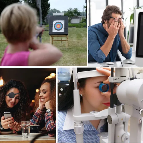 Vista 5 de 2 parches oculares, parches oculares médicos para adultos, parche ocular ajustable 3D, parches oculares suaves para ambliopía u ojo vago, válidos