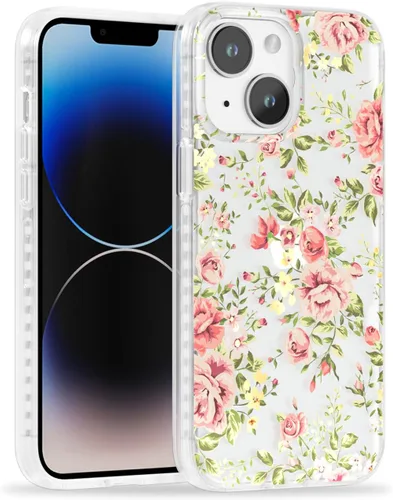 Vista 21 de SCORPIFY Funda para iPhone 14 Pro Max con diseño iridiscente de mariposa azul, bonita funda transparente para mujeres y niñas