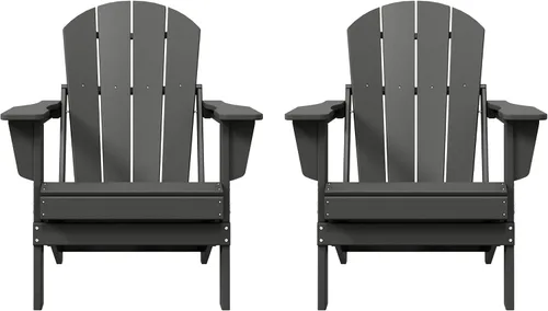 Vista 51 de WO Home Furniture Laguna Silla plegable Adirondack de polietileno de alta densidad, silla para patio para todo tipo de clima, para jardín al aire