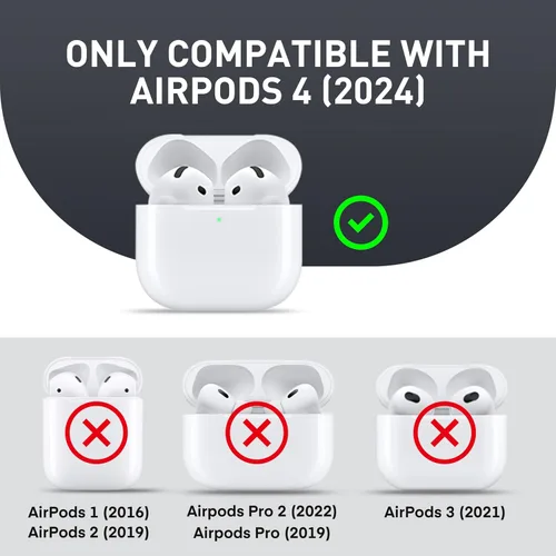 Vista 8 de Maxjoy Funda protectora para AirPods 4 2024, funda protectora para AirPods de 4ª generación con bloqueo automático, compatible con MagSafe, Verde