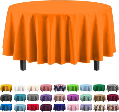 Vista 67 de Party Solids Paquete de 6 manteles de plástico prémium de 54 pulgadas x 108 pulgadas. Cubierta de mesa rectangular de plástico - Aqua