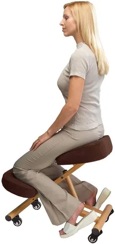 Vista 6 de Modern Home Silla ergonómica con ruedas de postura arrodillada - Blanco/Negro