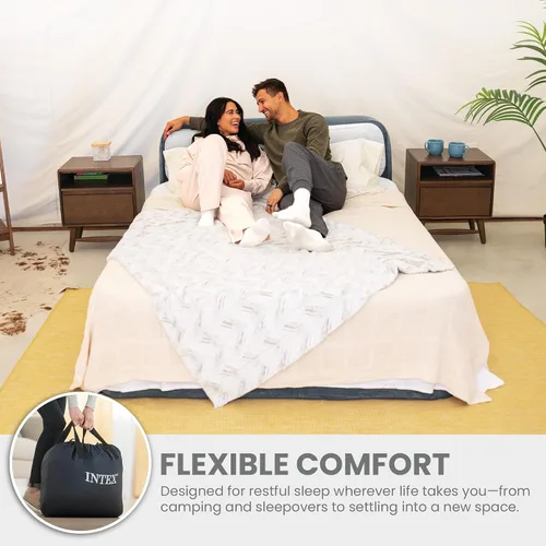 Vista 7 de INTEX Dura-Beam - Colchón de aire tamaño Queen de 18 pulgadas con cabecera