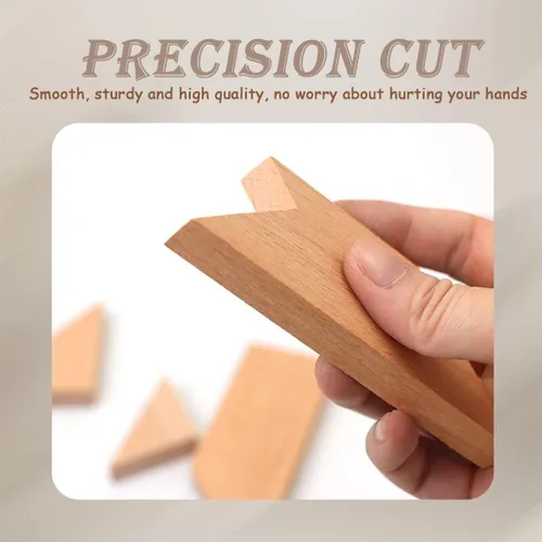 Vista 4 de KINGOU Rompecabezas de madera en forma de T, juguete de 4 piezas para niños y adultos, nivel avanzado, gran regalo y recuerdo de fiesta, incluye