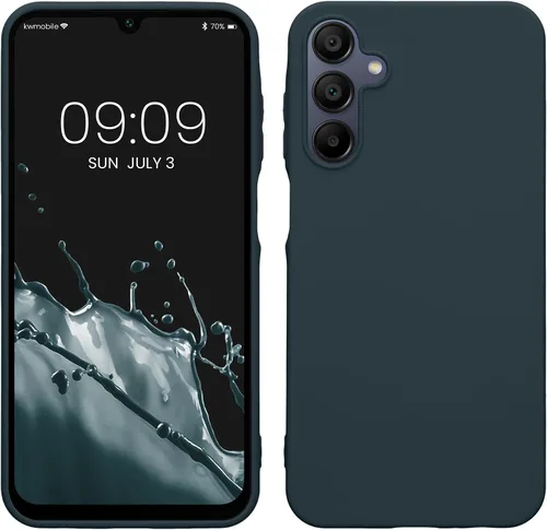 Vista 54 de kwmobile Funda compatible con Samsung Galaxy A12 - Funda protectora de silicona TPU suave y delgada - Azul Báltico
