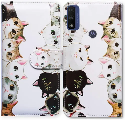 Vista 28 de Bcov Funda de piel con tapa para teléfono Motorola Moto G Pure/Power 2022 - Patrón de pájaro negro, ranura para tarjetas, bloqueo magnético, función