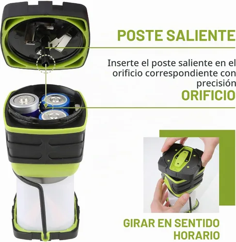 Vista 4 de Tahoe Trails Linterna LED para campamento, linterna LED brillante alimentada por batería con 1000 lúmenes, luz impermeable IPX4, linterna