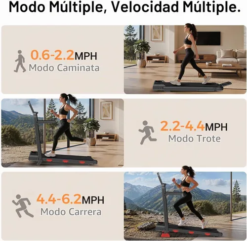 Vista 3 de LONTEK 15% Incline Walking Pad Treadmill with Handles, Treadmills for Home