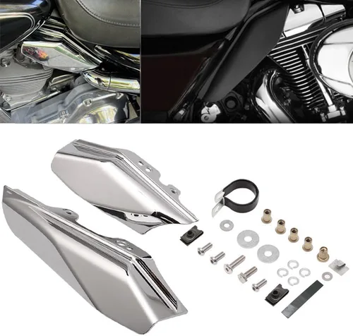 Vista 2 de Deflector de aire cromado de marco medio compatible con Harley Davidson Touring Street Electra Glide Road King FLHR FLHX FLTR FLHT 2001-2008 2005