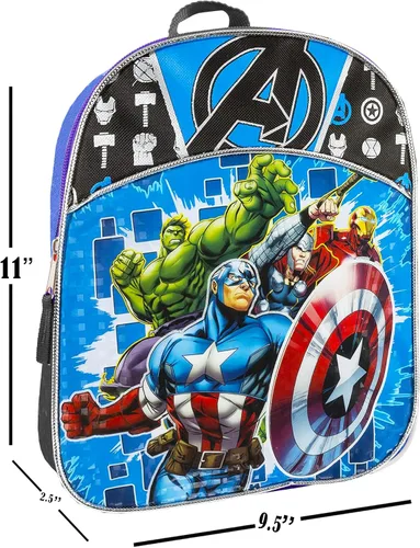 Vista 2 de Marvel Mini mochila Avengers para niños, AzulNegro, Mini mochila de los Vengadores