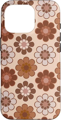 Vista 20 de 70s Retro Floral Pattern in Brown, Tan and Camel Case for iPhone 17