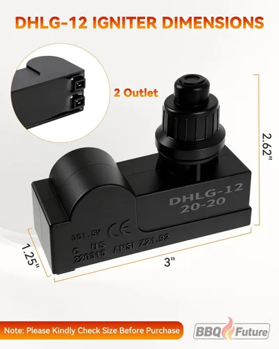 Vista 3 de Encendedor de parrilla DHLG-12 para CharBroil, reemplazo universal