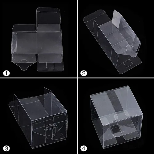 Vista 5 de Coobbar Caja de regalo transparente para dulces, paquete de 30 cajas vacías de plástico de PVC transparente para regalos de fiesta, boda, regalos