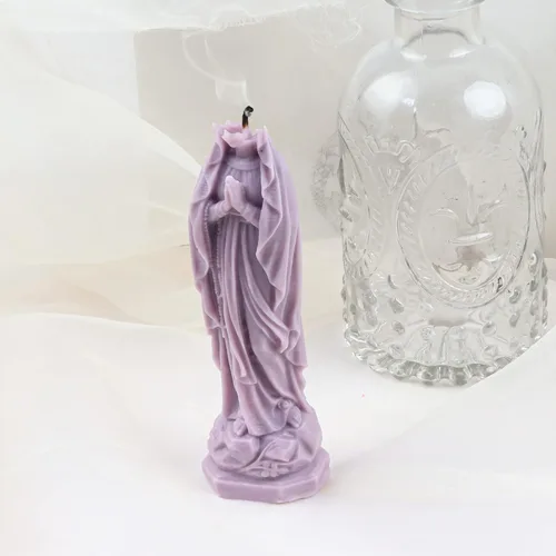 Vista 6 de Moldes de silicona 3D con forma de Virgen María, moldes de diosa para hacer velas, resina, jabón, fundición de pastel, chocolate, moldes de yeso