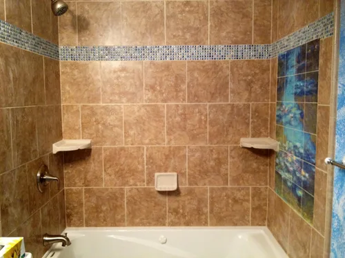 Vista 2 de Tile Mural Lilies by Claude Monet Kitchen Bathroom Shower Wall Backsplash Splashback 4x5 4.25" Ceramic, Glossy