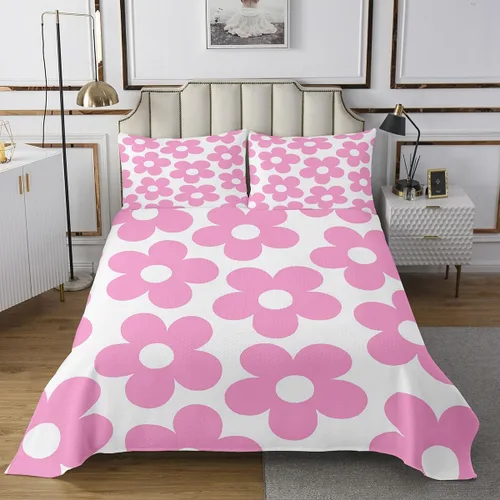 Vista 5 de Erosebridal Juego de edredón floral negro, tamaño individual, lindo juego de colcha de flores para niños y niñas, juego de colcha de acuarela