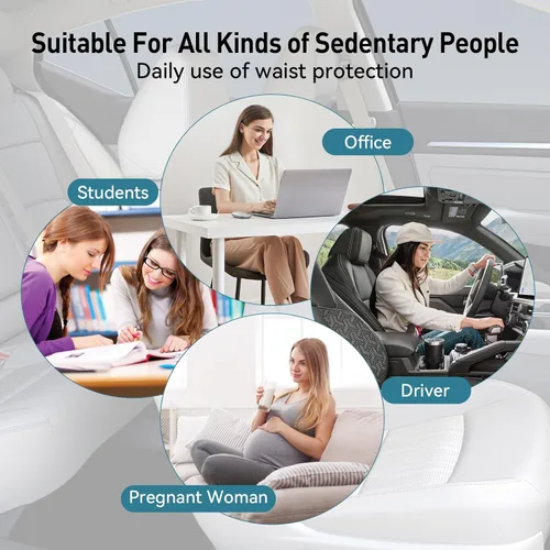 Vista 7 de SPRFUFLY Realmente Increíble Almohada de Soporte Lumbar para Asiento de Automóvil - Espuma Viscoelástica Pura con Funda Extraíble Transpirable