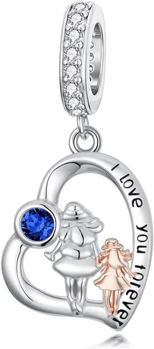 Vista 52 de PROESS Dije para padre, madre e hija, pulsera de plata de ley para pulseras, regalos de cumpleaños, día de San Valentín, para hija, madre, amante