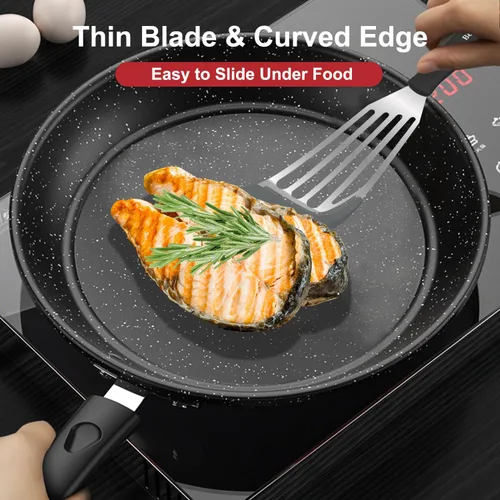 Vista 3 de Espátula de pescado de silicona de 2 piezas para utensilios de Gris