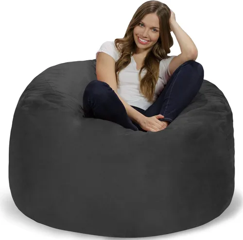 Vista 44 de Chill Sack Bean Bag Funda para silla, 3 pies, microgamuza - Oliva