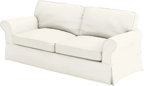 Vista 2 de La funda de sofá de algodón solo se adapta al sofá Pottery Barn PB Comfort Grand Roll Arm (borde de caja beige)