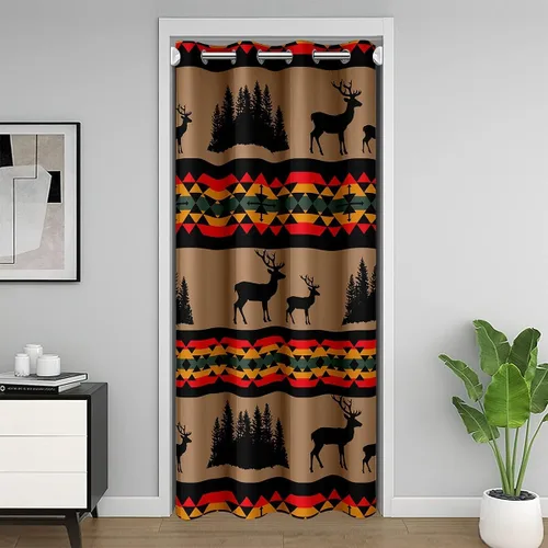 Vista 32 de jejeloiu Cow Skull Door Curtain for Doorway Privacy 34x80 Inch 1 Panel Kids Longhorn Skull Closet Cover for Boys Girls Teens Western Desert Room