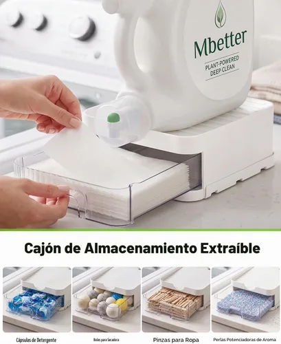 Vista 3 de 3-in-1 Laundry Detergent Holder + Storage Drawer + Drip Tray