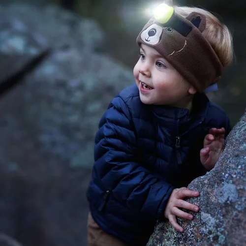 Vista 2 de Big Discoveries WildLight - Diadema de forro polar con lámpara LED brillante para niños Faro de juguete divertido para niños, niñas o adultos