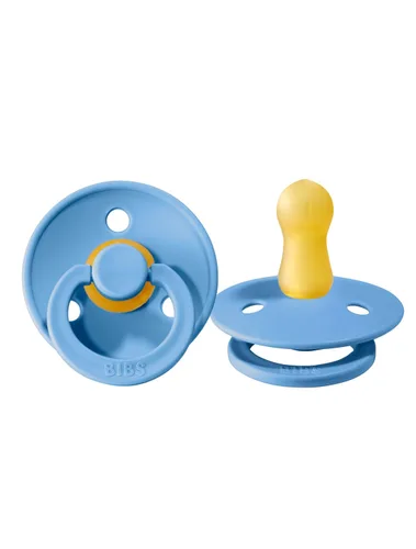Vista 137 de BIBS - Paquete de 2 chupetes para bebés, goma natural libre de bisfenol A, hechos en Dinamarca, colección Colour, para bebés de 18+ meses, azul bebé