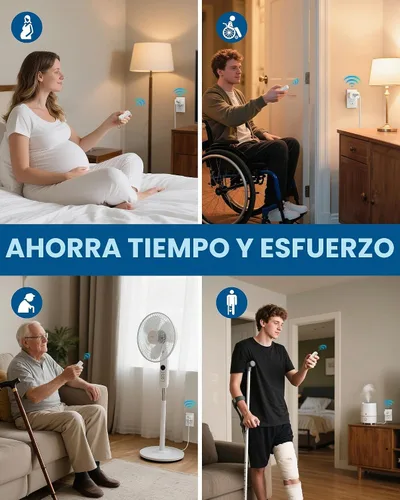 Vista 7 de DEWENWILS - Toma de corriente con control remoto para interiores, interruptor de tomas de salida remoto inalámbrico, sin interferencia, 15A/1875W