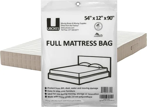 Vista 8 de Suministros de mudanza (paquete de 1) bolsa de colchón tamaño matrimonial de 54 x 12 x 90 pulgadas Para almacenamiento y movimiento, bolsa