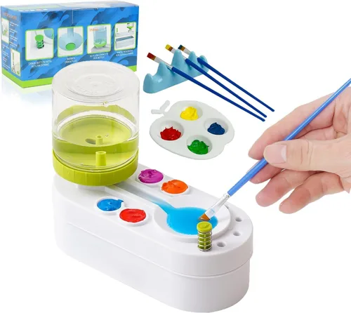 Vista 8 de Herramienta Limpiadora de Pinceles de Pintura Todo en 1 Mejorada Enjuagador de Pinceles de Pintura Dispensador de Agua de Pintura Estación